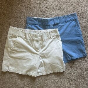BUNDLE Loft Off White Nuetral & Blue Shorts Two Pairs